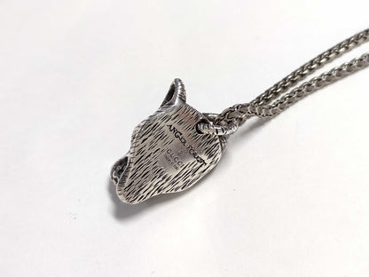 GUCCI Anger Forest Wolf Head Necklace 925 Necklace