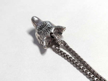 GUCCI Anger Forest Wolf Head Necklace 925 Necklace