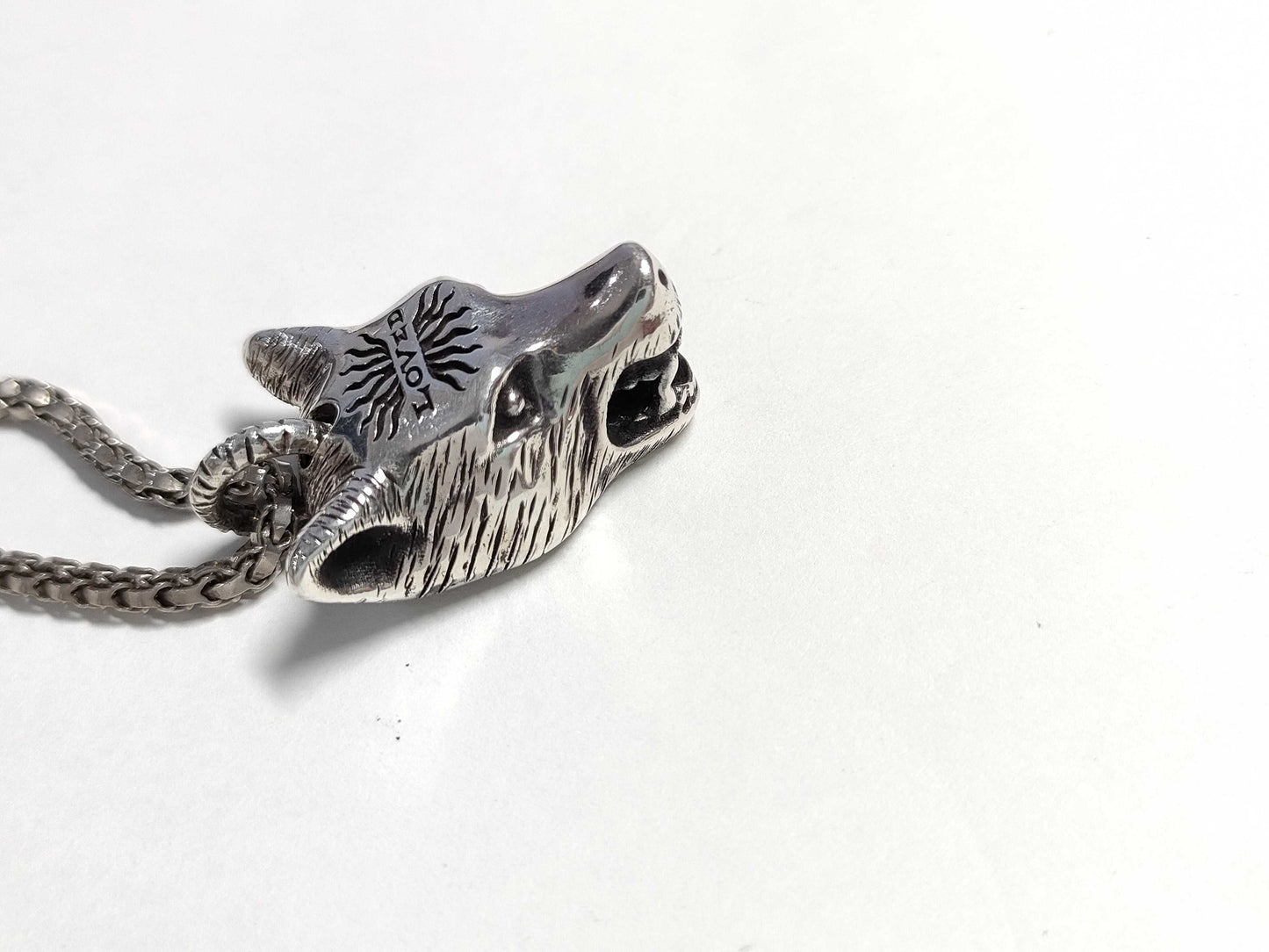 GUCCI Anger Forest Wolf Head Necklace 925 Necklace