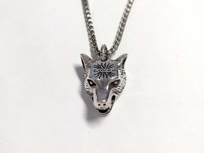 GUCCI Anger Forest Wolf Head Necklace 925 Necklace