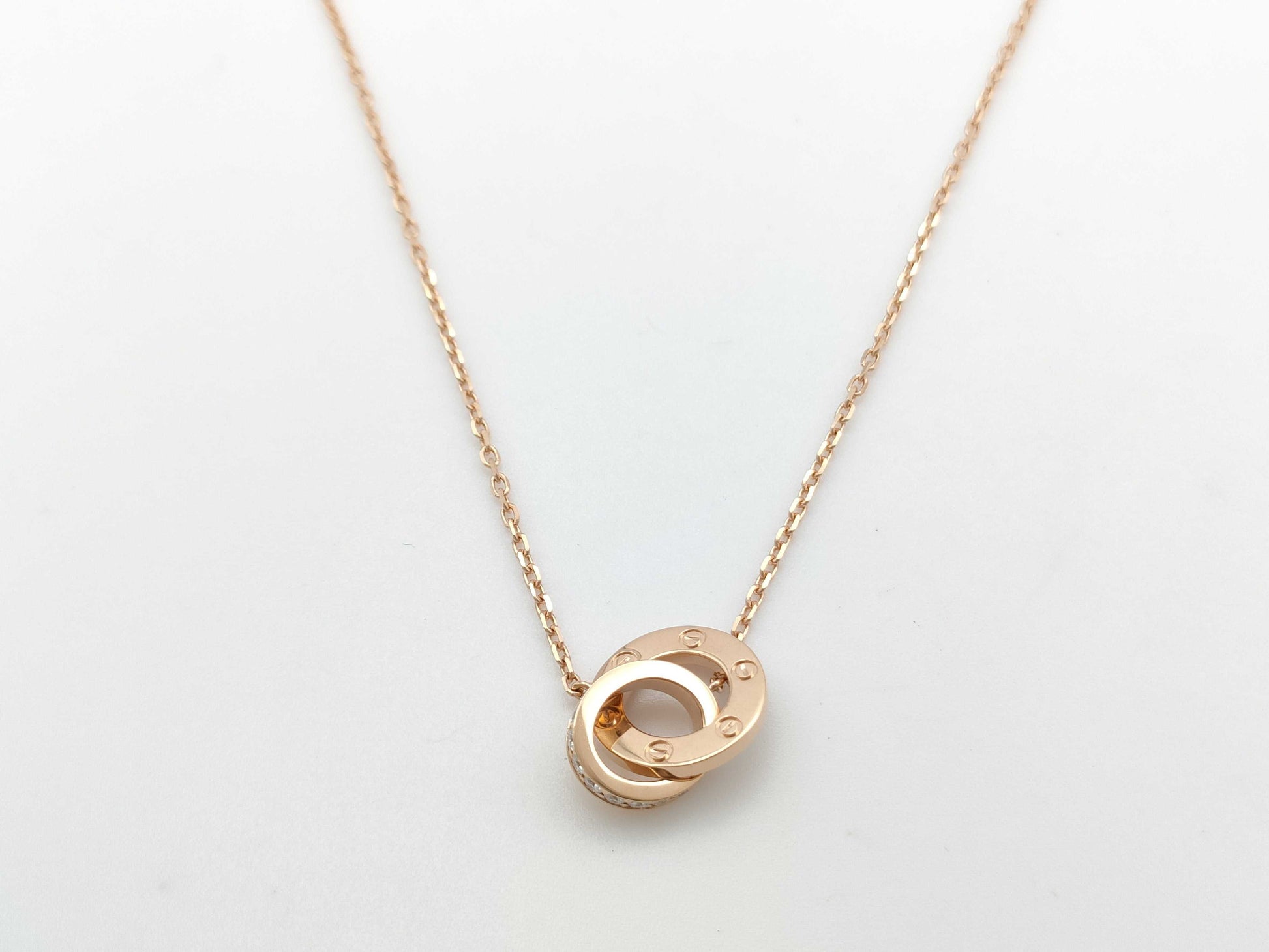 Cartier Love Circle Diamond Necklace in PG and Au750, 5.6g 