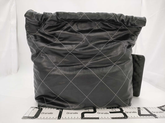 CHANEL Shoulder Bag AS3261 Black Calfskin MAT GOLD Shoulder Bag