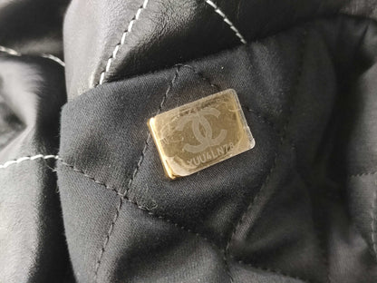 CHANEL Shoulder Bag AS3261 Black Calfskin MAT GOLD Shoulder Bag
