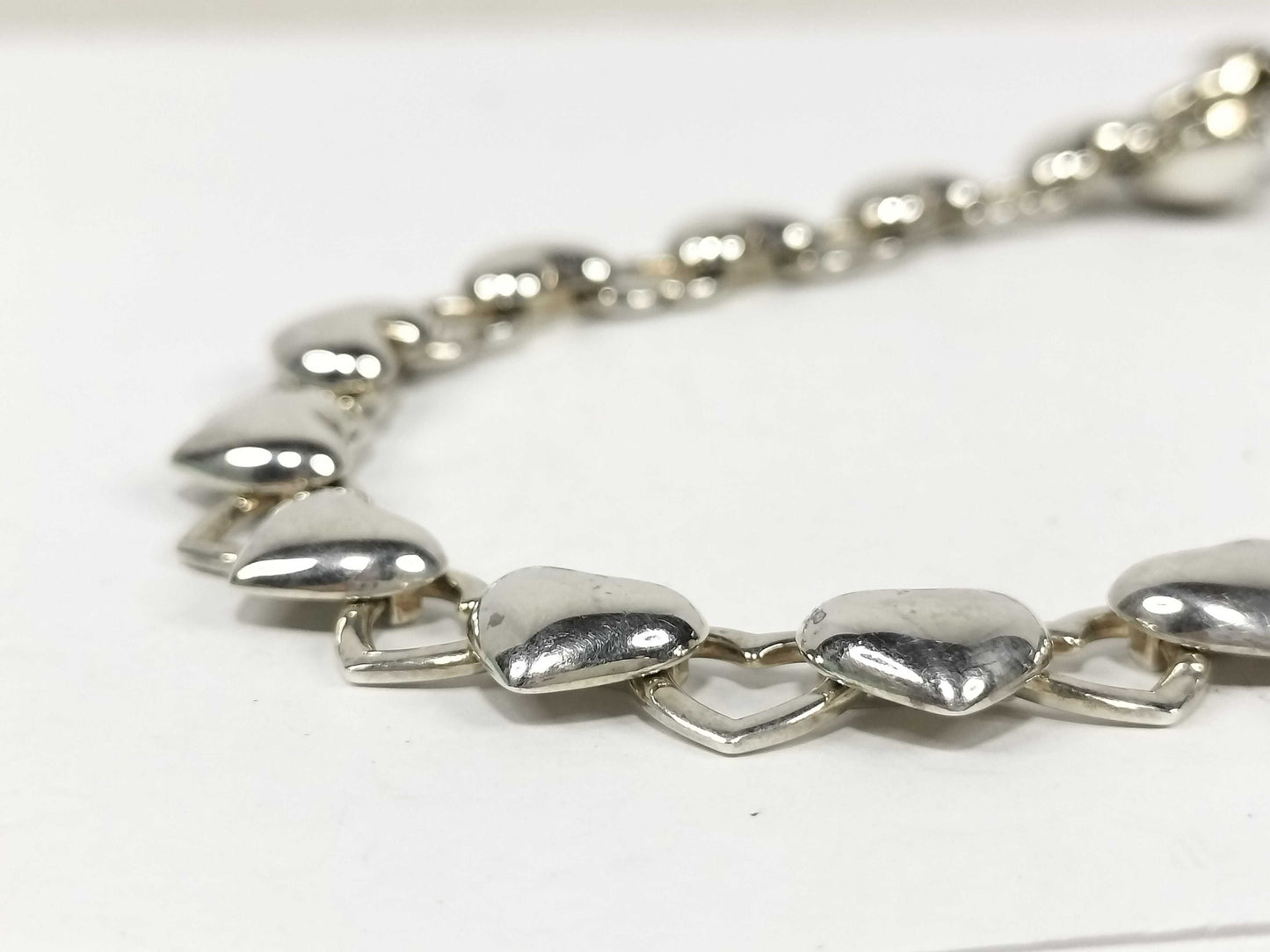 Tiffany & Co. Heart and Row Necklace, 925, 56.6g