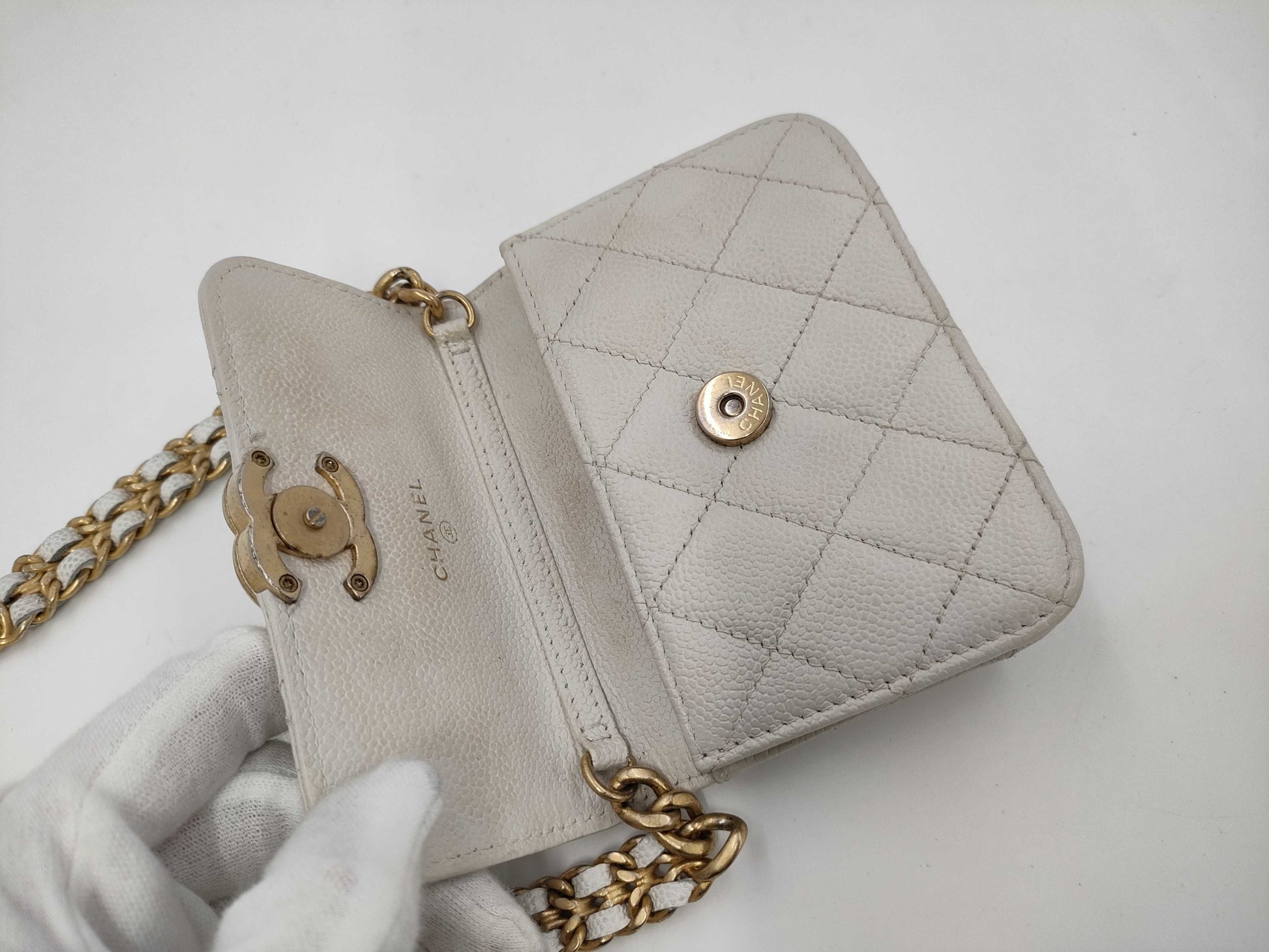 CHANEL Chain Shoulder Bag Mini White 31 Series Shoulder Bag