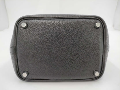 HERMES Picotin Lock PM Black with Silver Hardware, H Handbag