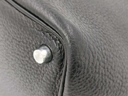 HERMES Picotin Lock PM Black with Silver Hardware, H Handbag