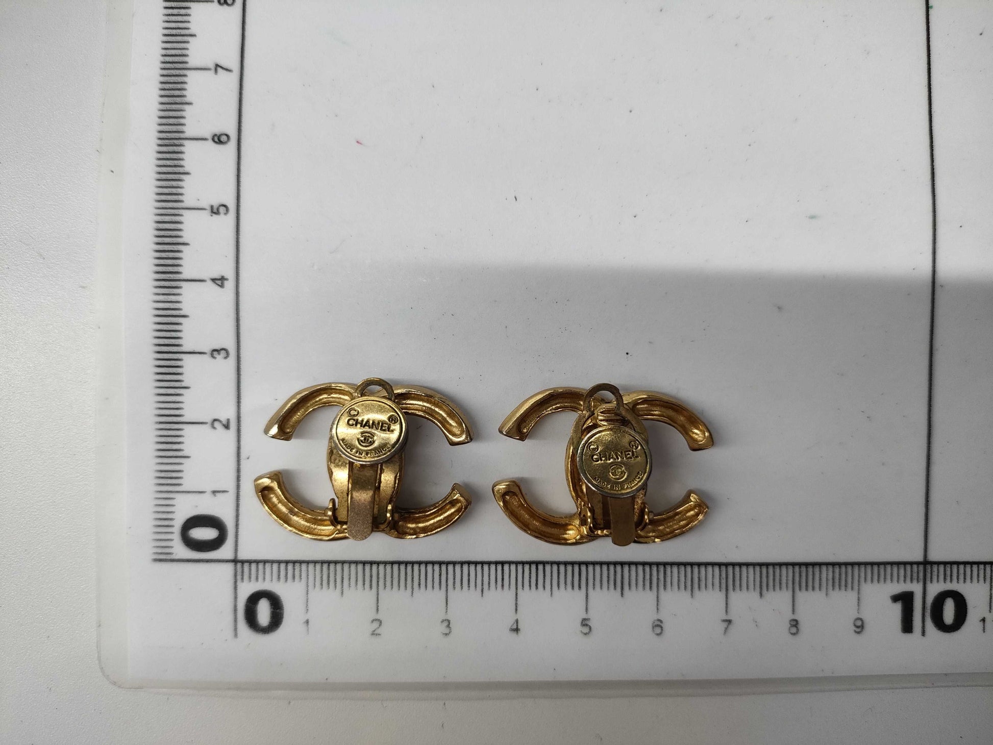 CHANEL Coco Mark Earrings with Engraved Plate