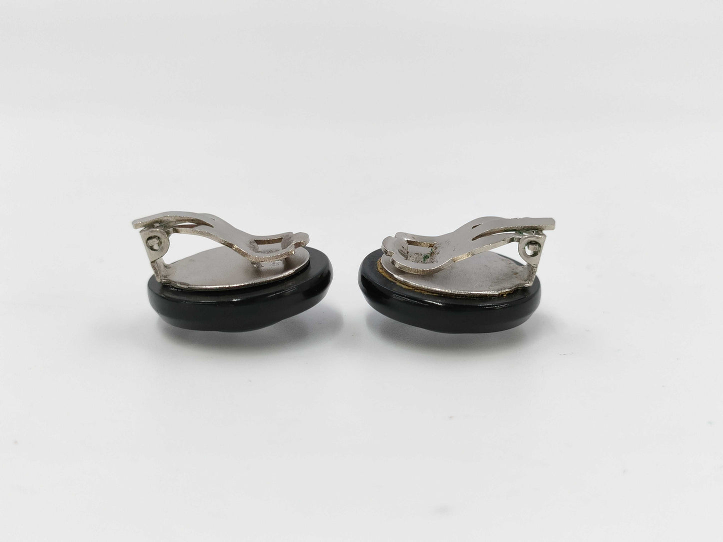 CHANEL 98P Coco Mark Logo Black Earrings