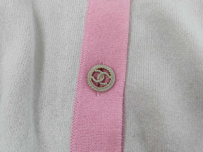 CHANEL Cardigan Cashmere Knit Top Coco Button Size 42 Top