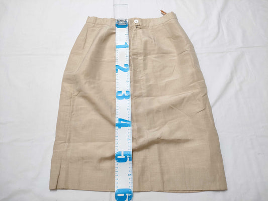 HERMES Silk Linen Skirt Size 42