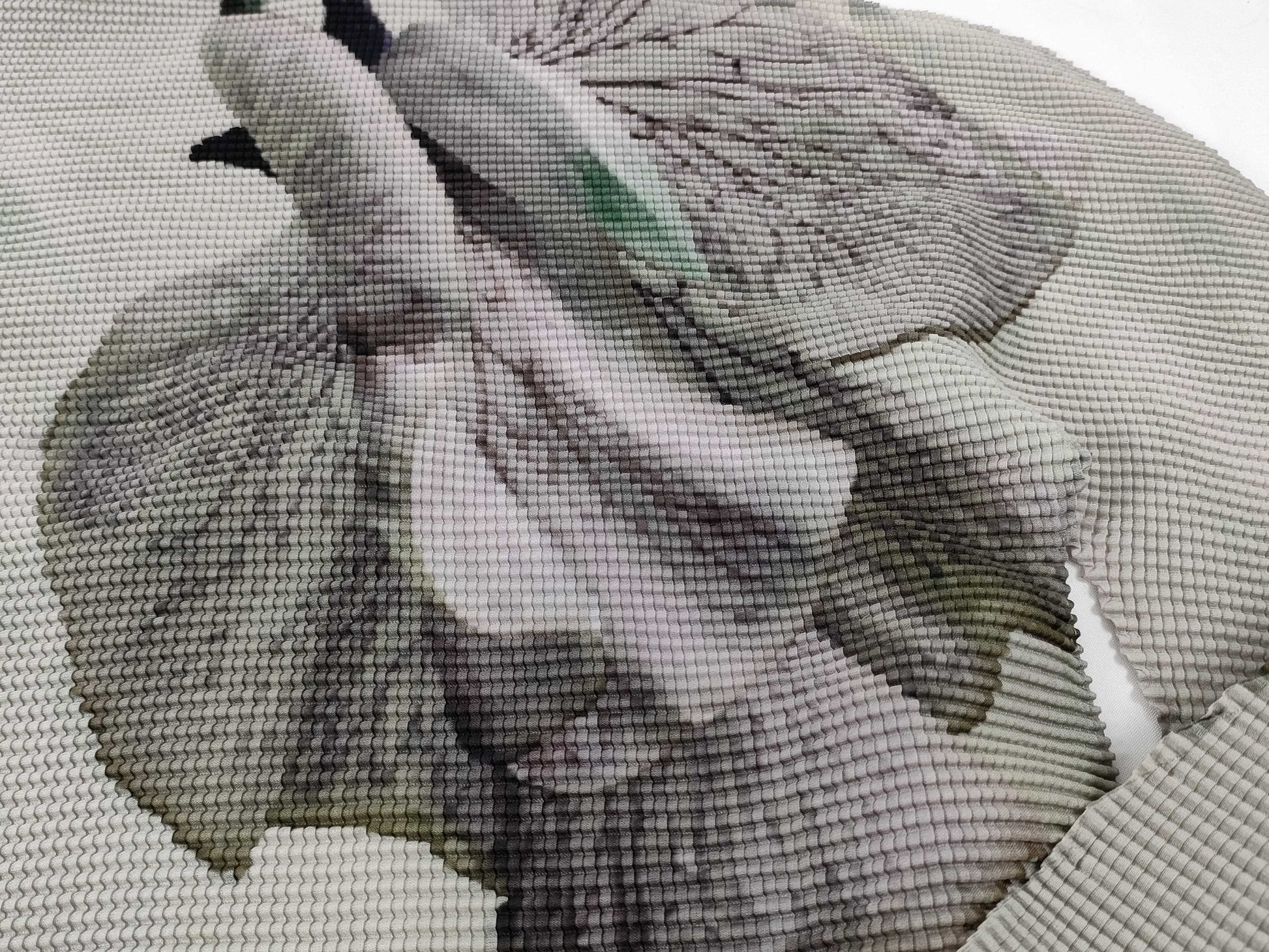 ISSEY MIYAKE Top, High Neck, Long Sleeve, Floral Print