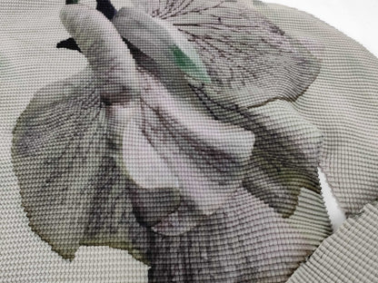 ISSEY MIYAKE Top, High Neck, Long Sleeve, Floral Print