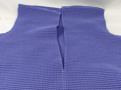 ISSEY MIYAKE Top, High Neck, Long Sleeve, Blue Top