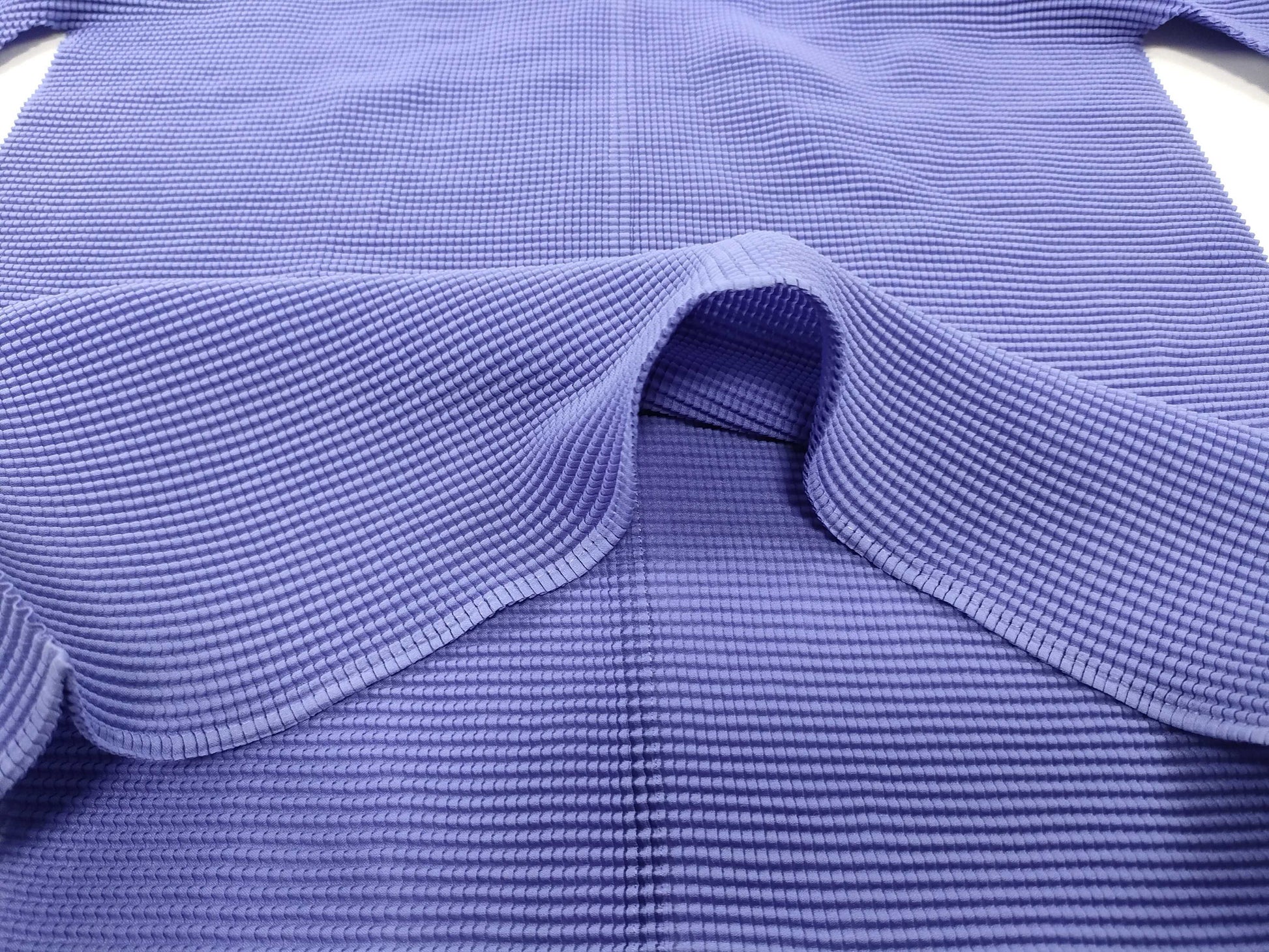 ISSEY MIYAKE Top, High Neck, Long Sleeve, Blue Top