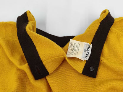 CHANEL Summer Knit Two-tone Coco Button Top Size 42