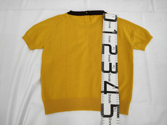 CHANEL Summer Knit Two-tone Coco Button Top Size 42