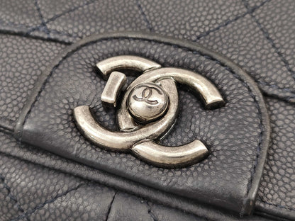 CHANEL Caviar Skin Shoulder Bag with Seal