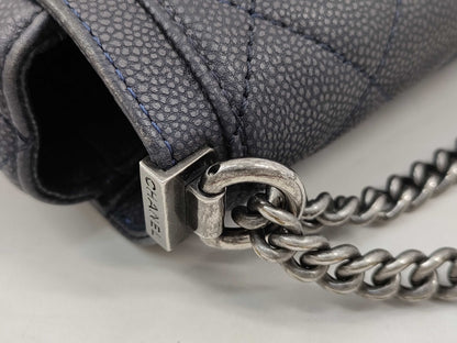 CHANEL Caviar Skin Shoulder Bag with Seal