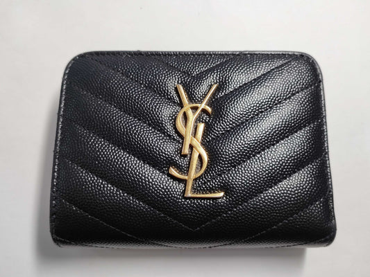 SAINT LAURENT Black Wallet with Box