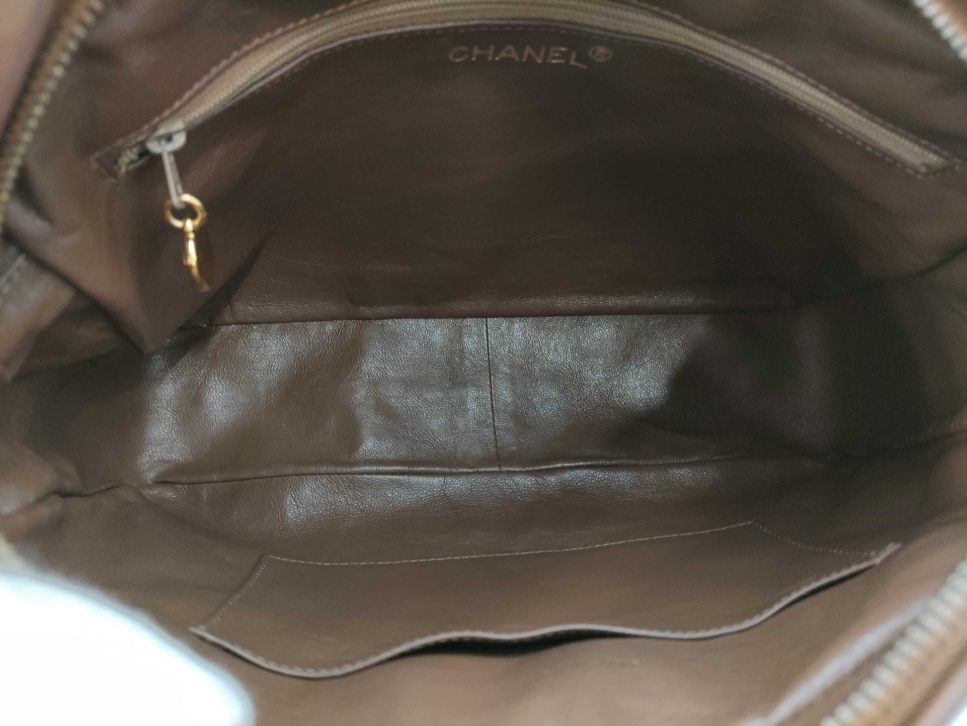 CHANEL Matelasse Chain Shoulder Bag, Lambskin, Brown, Shoulder Bag