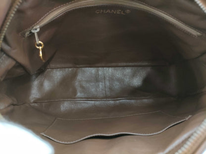 CHANEL Matelasse Chain Shoulder Bag, Lambskin, Brown, Shoulder Bag