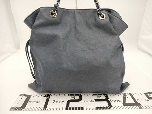 CHANEL Chain Shoulder Coated Canvas Shoulder Bag