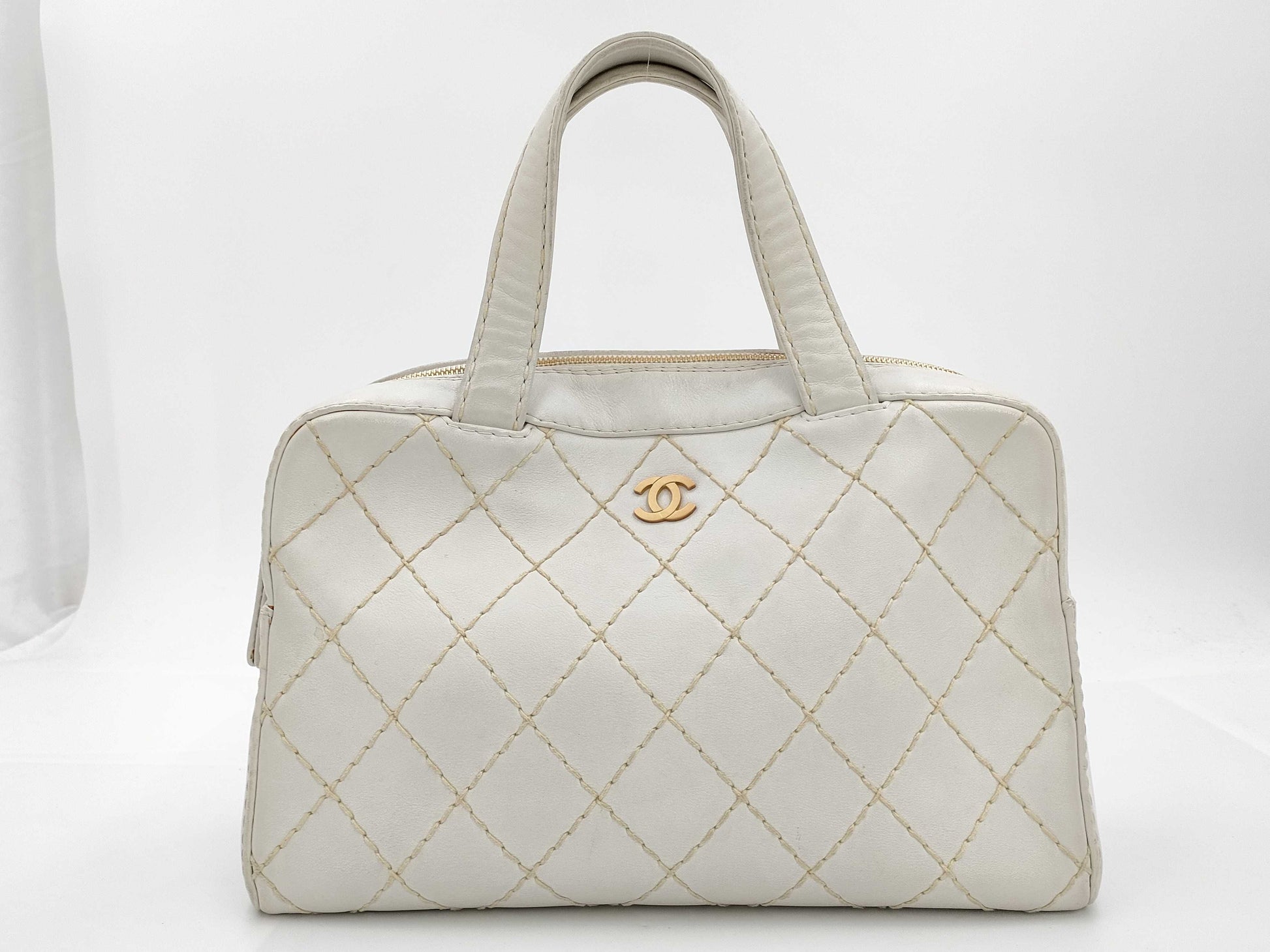CHANEL Wild Stitch Bag Lambskin Handbag