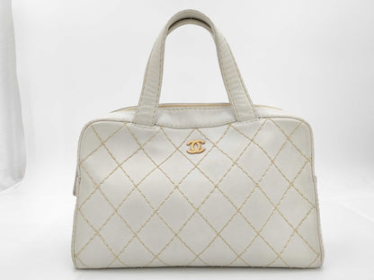 CHANEL Wild Stitch Bag Lambskin Handbag