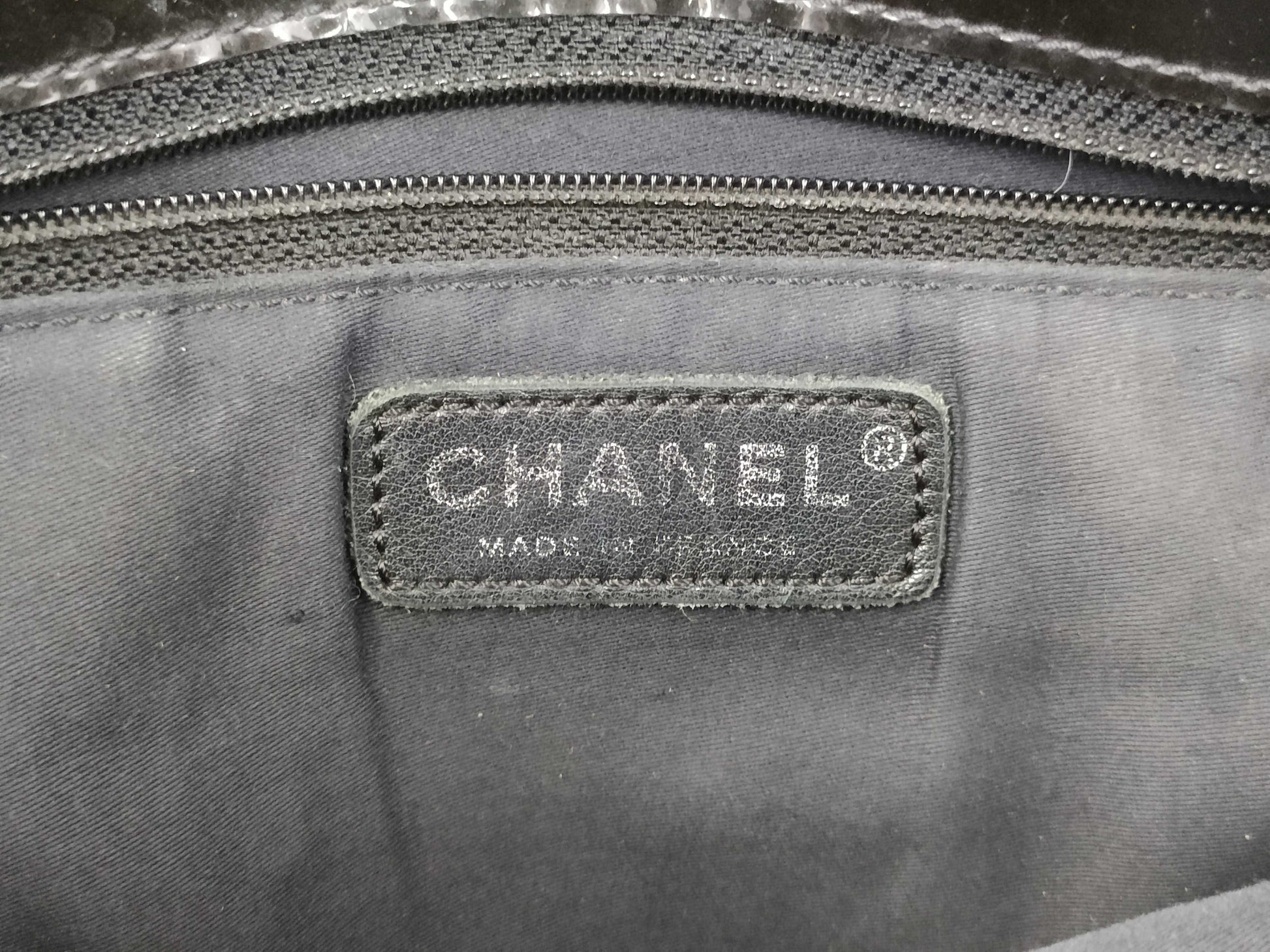CHANEL Patent Leather Bonbon Chain Shoulder Bag