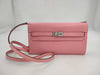 HERMES Kelly Wallet To-Go Epson Rose Confetti Silver Hardware Y Stamp Wallet