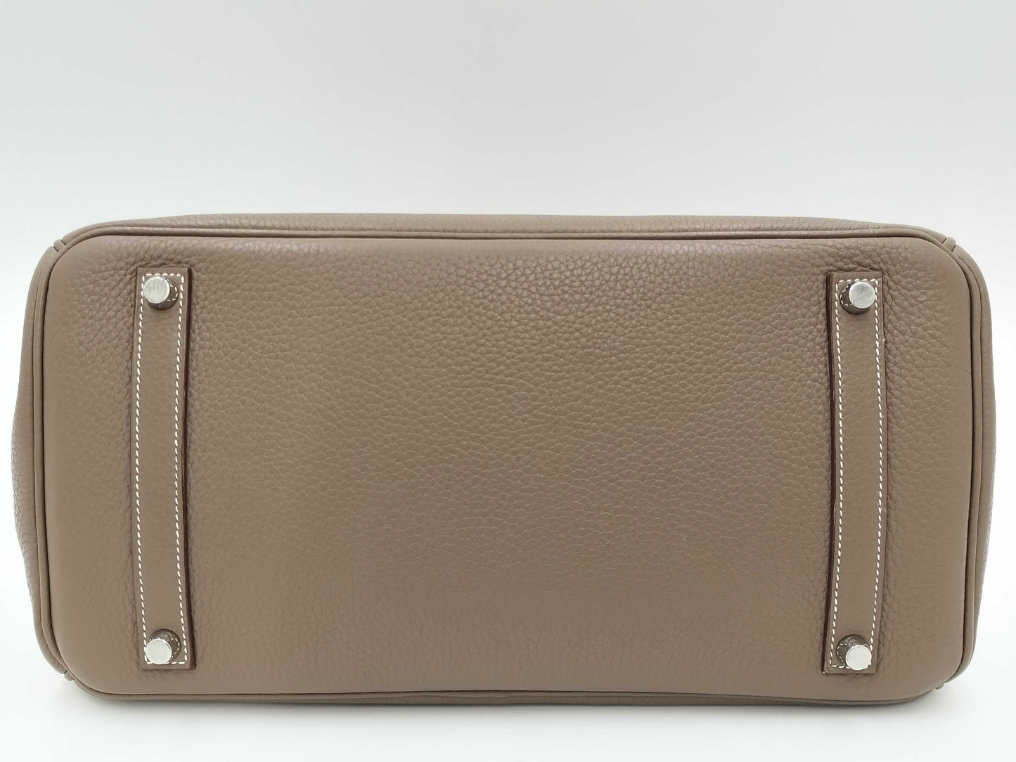 HERMES Birkin 35 in Taurillon Clemence Etoupe leather with silver hardware, N stamped.