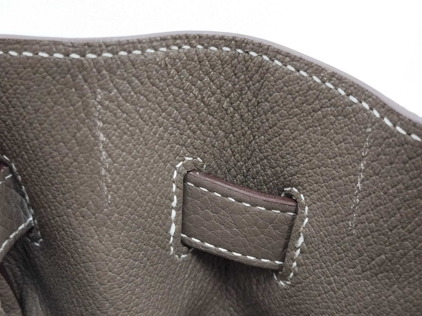 HERMES Birkin 35 in Taurillon Clemence Etoupe leather with silver hardware, N stamped.