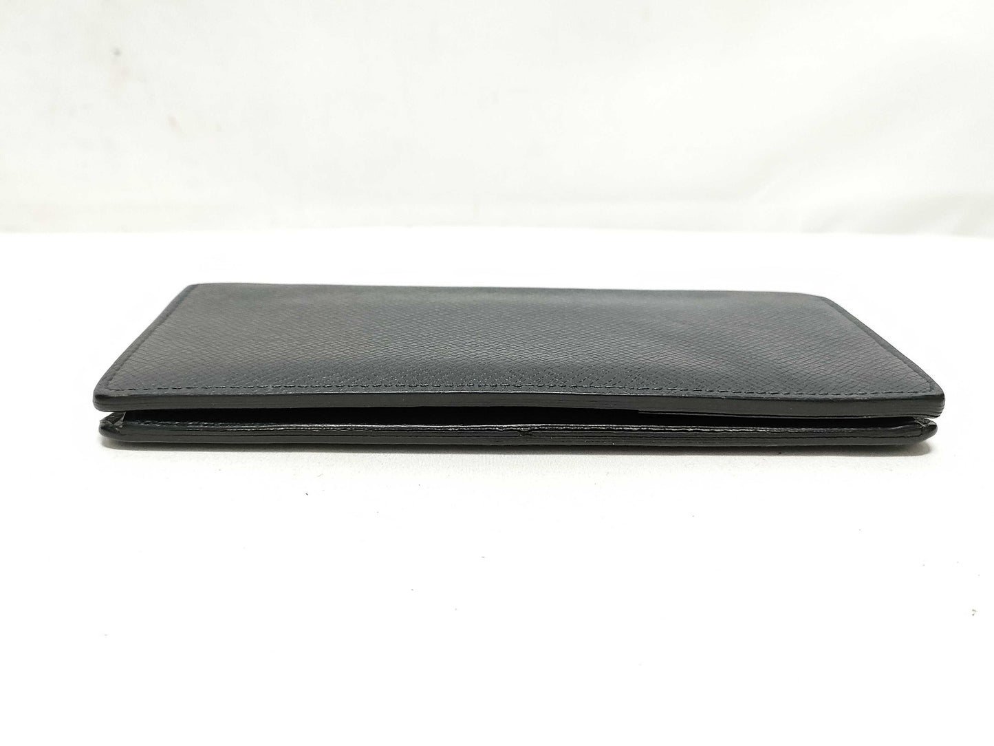 LOUIS VUITTON RFID Unverifiable SP2172 Taiga Louis Vuitton Brazza Wallet Black Taiga Leather Silver Brass SP2172 Wallet