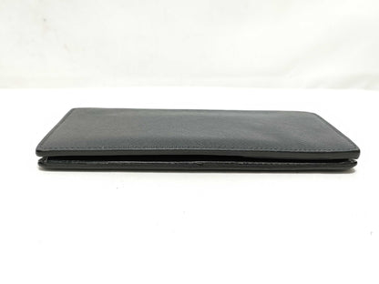 LOUIS VUITTON RFID Unverifiable SP2172 Taiga Louis Vuitton Brazza Wallet Black Taiga Leather Silver Brass SP2172 Wallet