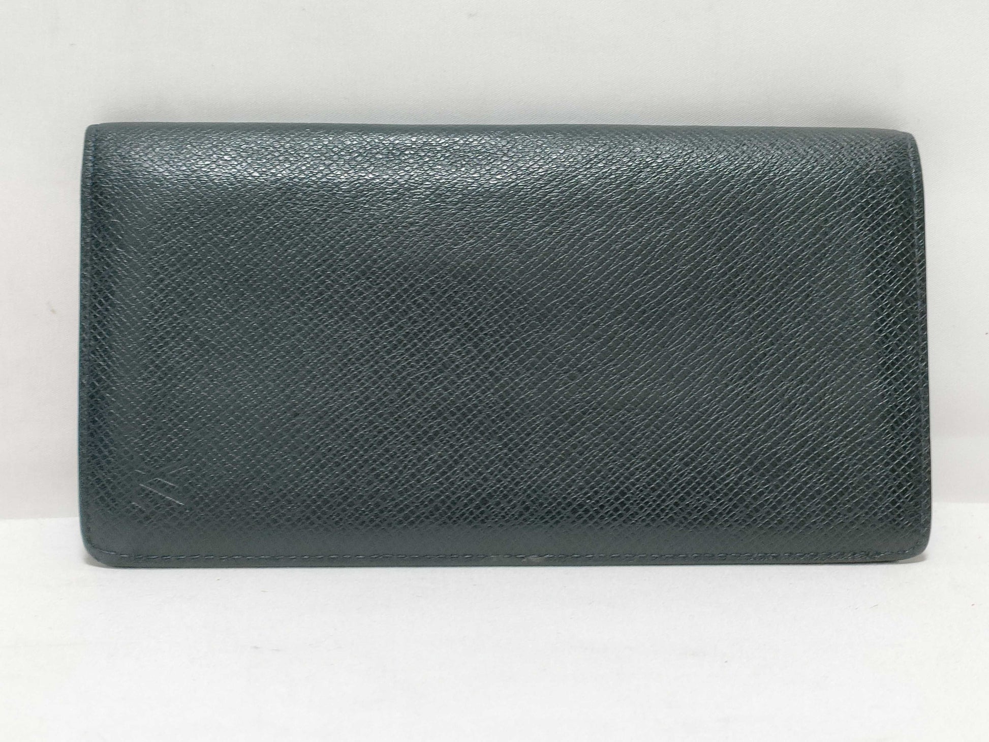 LOUIS VUITTON RFID Unverifiable SP2172 Taiga Louis Vuitton Brazza Wallet Black Taiga Leather Silver Brass SP2172 Wallet