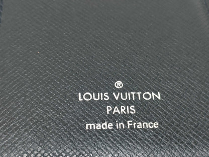 LOUIS VUITTON RFID Unverifiable SP2172 Taiga Louis Vuitton Brazza Wallet Black Taiga Leather Silver Brass SP2172 Wallet