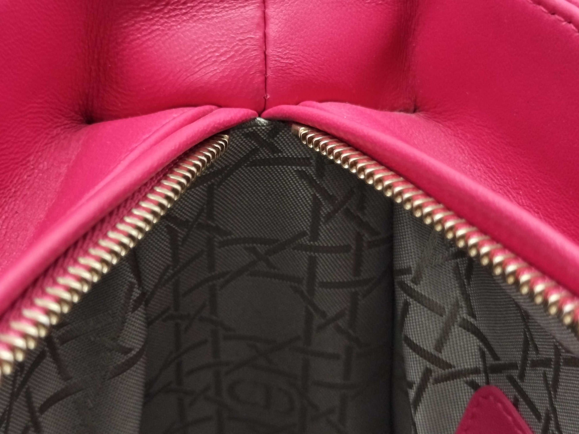 Dior Lady Dior Large Zip Handbag in Fuchsia Cannage Lambskin Leather and Gold, 16-BO-0193