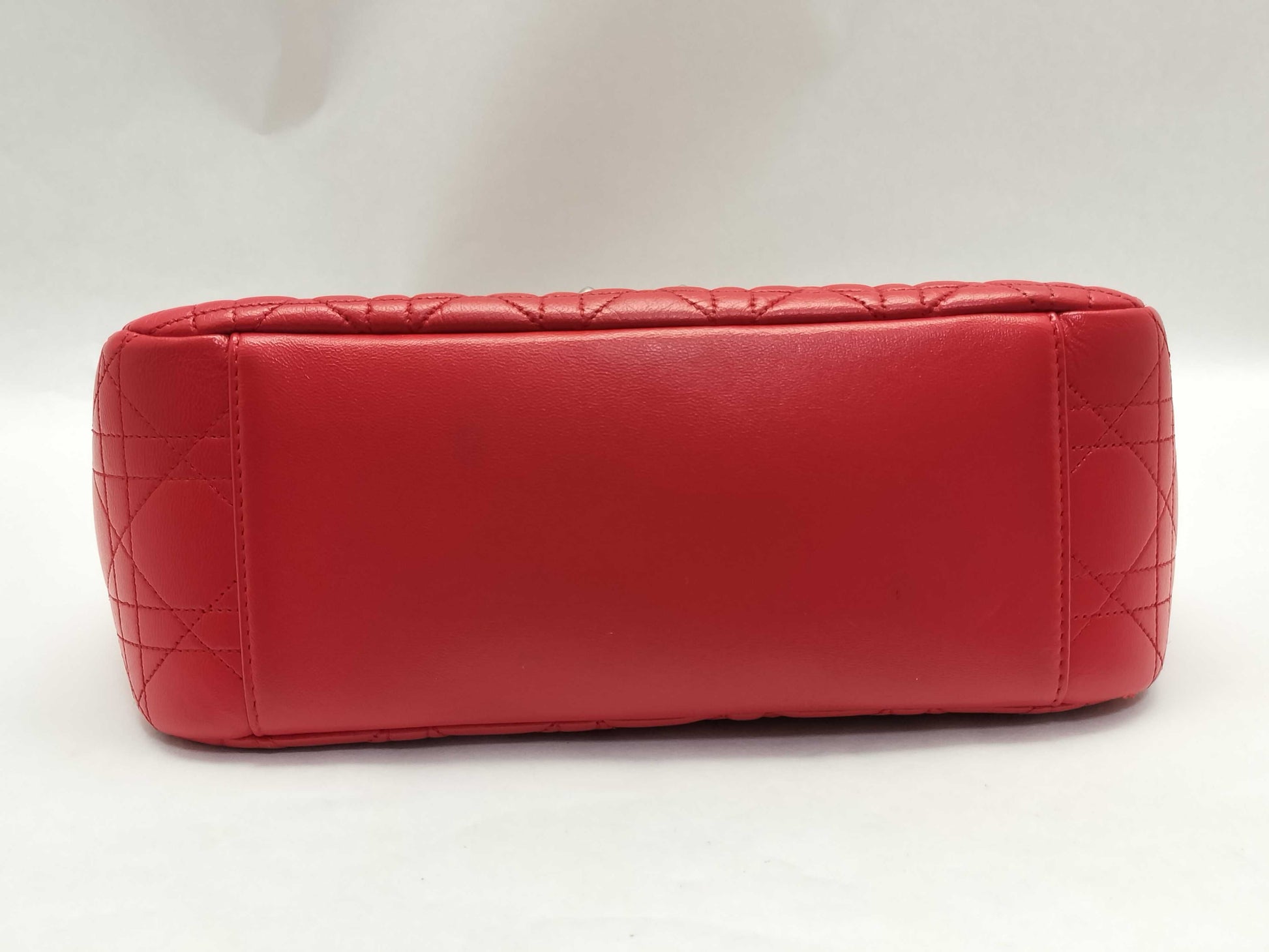 Dior Miss Dior Red Cannage Lambskin Leather Silver Shoulder Bag 01-BO-0174