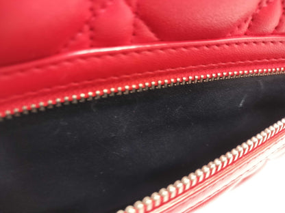 Dior Miss Dior Red Cannage Lambskin Leather Silver Shoulder Bag 01-BO-0174