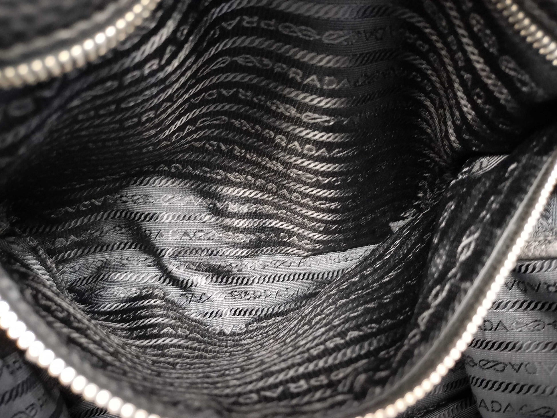 PRADA Prada Large Convertible Tote in Black and Silver Vitello Dino Leather, 103 Tote Bag
