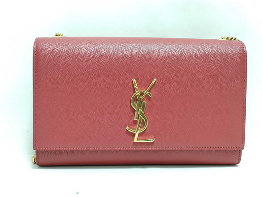 SAINT LAURENT Yves Saint Laurent Medium Kate Shoulder Bag in Red Grain de Poudre Leather with Gold, MAL 364021 0118