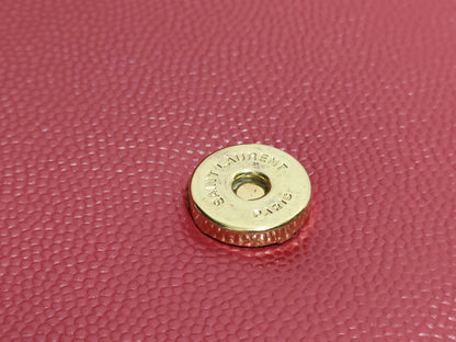 SAINT LAURENT Yves Saint Laurent Medium Kate Shoulder Bag in Red Grain de Poudre Leather with Gold, MAL 364021 0118