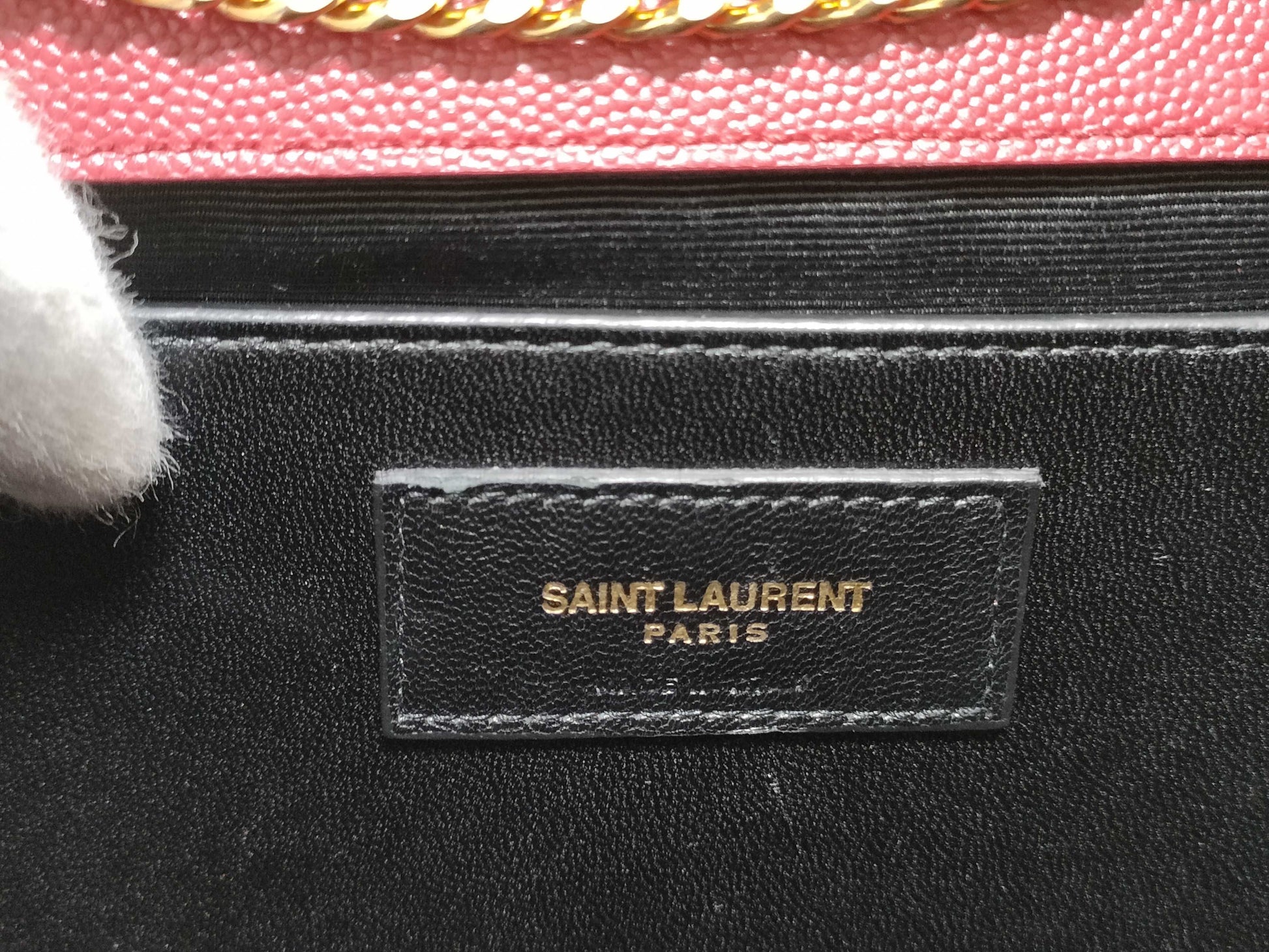 SAINT LAURENT Yves Saint Laurent Medium Kate Shoulder Bag in Red Grain de Poudre Leather with Gold, MAL 364021 0118