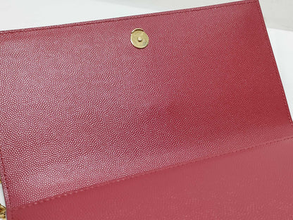 SAINT LAURENT Yves Saint Laurent Medium Kate Shoulder Bag in Red Grain de Poudre Leather with Gold, MAL 364021 0118
