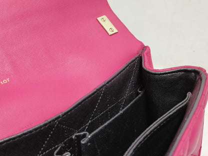 Dior Dior Medium Miss Dior Fuchsia Cannage Lambskin Leather Gold Shoulder Bag 18-MA-0142