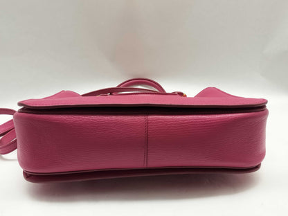 Miu Miu Miu Miu Push Lock Tote in Fuchsia Grained Calfskin Leather with Gold 197 B Shoulder Bag
