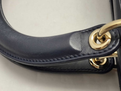 Dior Lady Dior Large Two-Tone Flap Handbag in Navy/Indigo Cannage Lambskin Leather with Gold Hardware 09-BO-1108