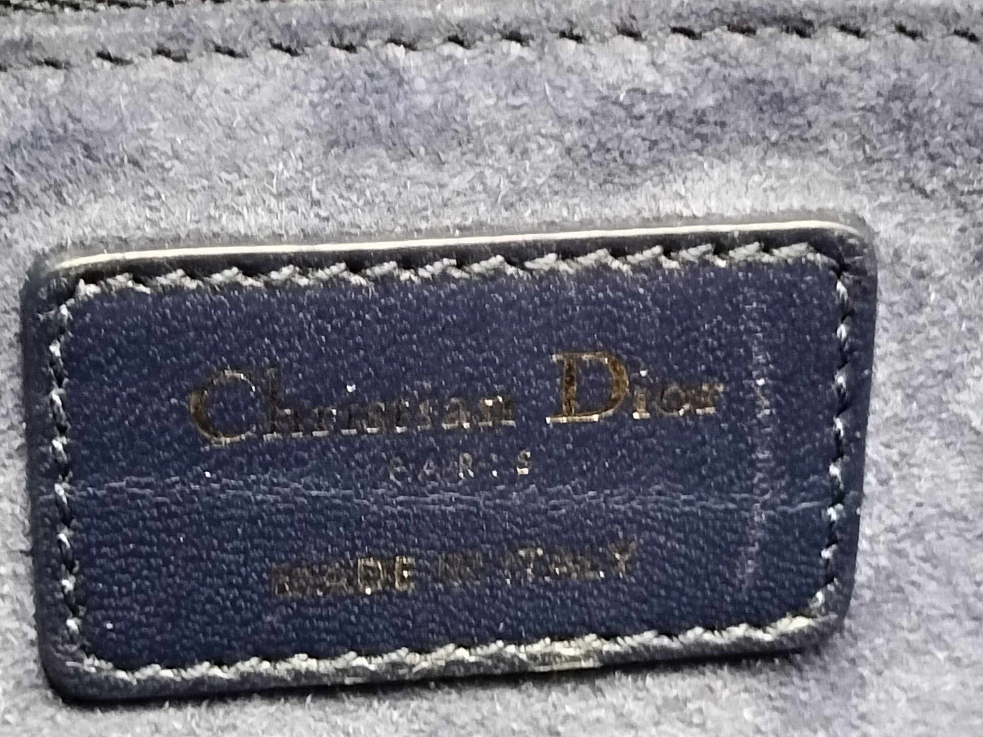 Dior Lady Dior Large Two-Tone Flap Handbag in Navy/Indigo Cannage Lambskin Leather with Gold Hardware 09-BO-1108