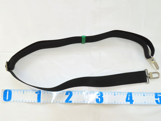 LOUIS VUITTON Louis Vuitton Signature Adjustable Strap, Black/Green, Silver Hardware, 95*4.5*0.5cm Strap